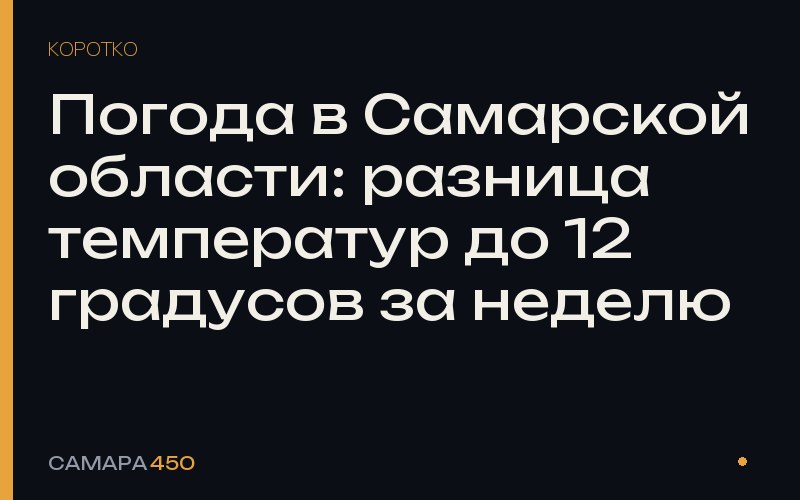 Погода в Самарской области: разница температур до 12 градусов за неделю — Самара450